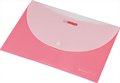 Document holder bag, DL, PP, snap, 2 pockets, 200 micron, PANTA PLAST, pastel pink